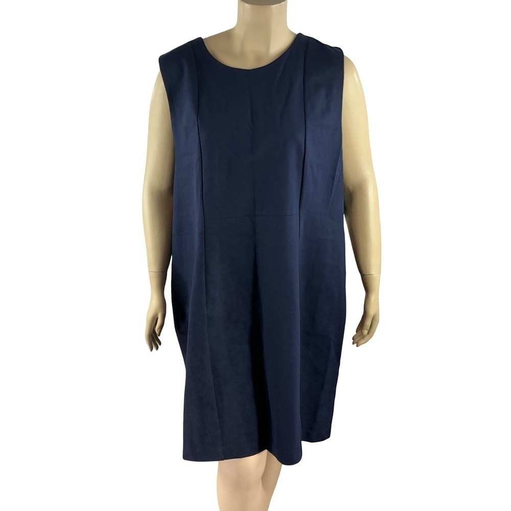 Liverpool Sleeveless Sheath Dress Cadet Blue Workwear Size 16
